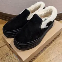 VANS☆厚底ボアスリッポン 黒 25cm