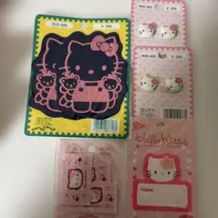 レトロ　サンリオ　キティ　アップリケ　アイロンワッペン　ハローキティ　ボタン