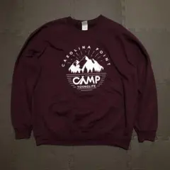 GILDAN プリントスウェット L ワインレッド US古着