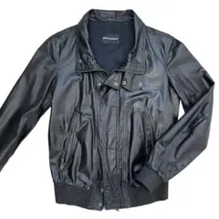 EMPORIO ARMANI レザージャケット 本革 ブラック 黒 ブルゾンのサムネイル