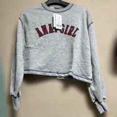 【新品タグ付】ANAP GIRL グレー クロップドスウェット S