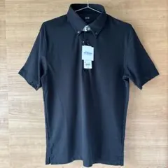 新品ユニクロ/UNIQLO エアリズム 黒 ボタンダウンカノコポロシャツ M