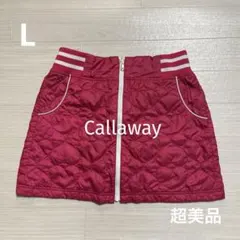 超美品 キャロウェイ レディース ゴルフ 秋冬物 スカート 赤ピンク色 サイズL