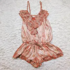 ワンピース パンツタイプ ペイズリー フリル ウエストゴム