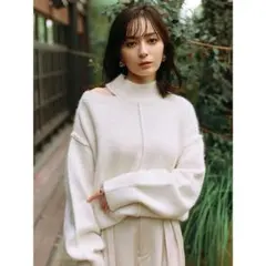 anuans ワンショルダーデザインニットプルオーバー