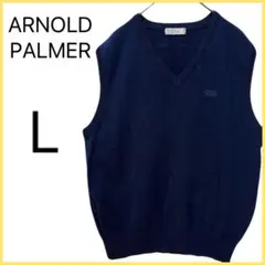 【ARNOLD PALMER】 ニット Vネック ベスト セーター 刺繍