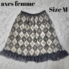 美品 axes femme アクシーズファム ローズパネル柄シフォンスカート Mのサムネイル