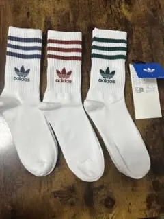adidas ストライプ ソックス 3足セット25-27cmのサムネイル