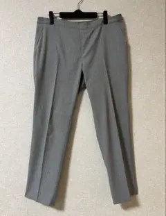 ユニクログレー ストライプ テーパードパンツ2XL