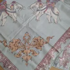 SILK MASTER シルクスカーフ 象デザイン