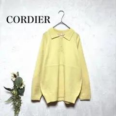 CORDIER　長袖　ニットポロシャツ　イエロー　40　Ｌ　ウール　イエローのサムネイル