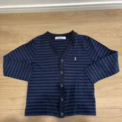 familiar ネイビー ストライプ カーディガン