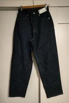 【新品】タグ付 GU ハイウエストマムジーンズ М ミニマム ネイビー M
