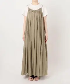 今期購入　Spick & Span HYU ギャザーワンピース ベージュ　36