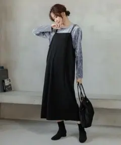 新品　GLOBAL WORK ストレッチキャミワンピース ブラック