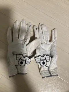 ホワイト ゴルフグローブ 動物モチーフ