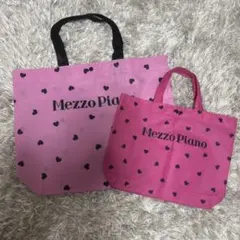 mezzo piano★ショップバッグ 不織布 トートバッグ 2枚セット① 中小