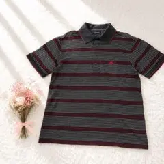 【BURBERRY GOLF】ホースロゴ刺繍 ボーダー 半袖 ポロシャツ Mのサムネイル