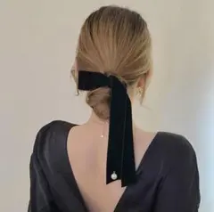 ベルベット リボン ヘアアクセサリー ヘアピン ベロア フォーマル パーティ