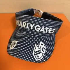 PEARLY GATES ネイビー ドット柄 バイザー