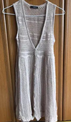 古着！麻入りニットロングベスト