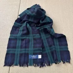 マフラー ギンガムチェック 紺色✖️緑