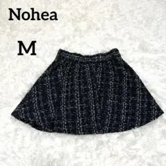 Nohea ノヘア フレアスカート ツイード モノトーン ラメ ブラック M