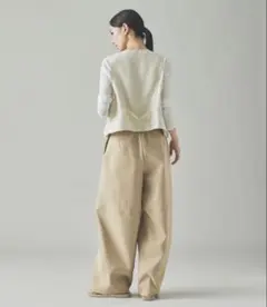 Curensology コットンリネンドロストパンツ ベージュ - メルカリ