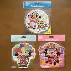 ディズニー　34周年　36周年　37周年　ステッカー　シール　3個のサムネイル