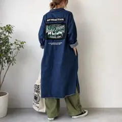 RODEO CROWNS ATTRACTIVEミリタリーシャツワンピース　美品のサムネイル