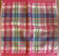 ラルフローレン　チェック柄　ハンカチ　ピンク