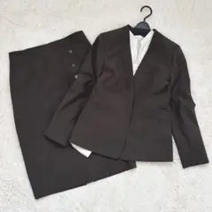 洗える✨美品✨レミュー　アオキ　スカートスーツ　ノーカラージャケット