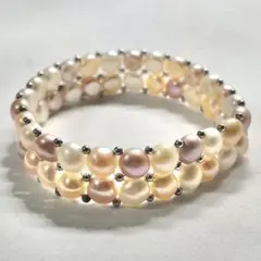 淡水パール　ゴム　ブレスレット