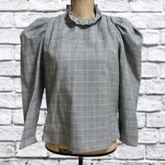 A64 ZARA ザラ【S】 ブラウス プルオーバー チェック フリル トップス