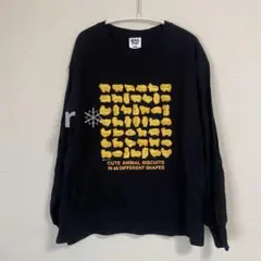 c*@様 GU ジーユー たべっ子どうぶつ ロンT ブラック 黒 XSサイズ