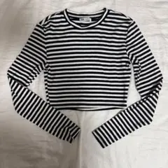 ZARA ストライプ クロップドTシャツ