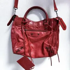 【正規品】バレンシアガ クラシックシティ レッド 2WAY 保存袋付のサムネイル