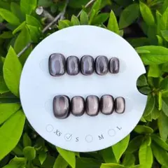 ダークブラウン ネイルチップ ミラーネイル