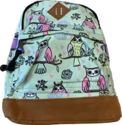 キッズリュック　子供リュック　遠足リュック　遠足グッズ　ブルーリュックふくろう