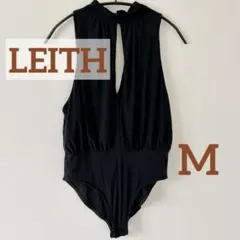 LEITH ボディースーツ Mサイズ ブラック ノースリーブ ハイネック