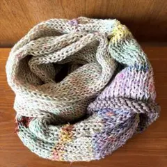 ♧ハンドメイド♧コットン入りの手編みのひと巻きストール　No.4