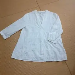 Golden Bear 五分袖 ブラウス ホワイト コットン 刺繍のサムネイル