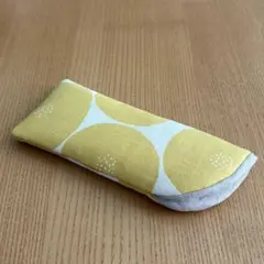 めがねケース　あんぱんマスタード×リネンソイラテ　ハンドメイド