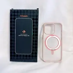 iPhone 15 Proケース　磁気リング　MagSafe対応　ピンク