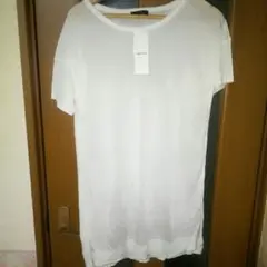 新品未使用 B級品コムサイズム 半袖サマーニット  Lサイズ 白色  ※難あり