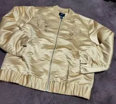 ◆Forever21◆メンズ　スカジャン　タイガー刺繍　サテンMA-1