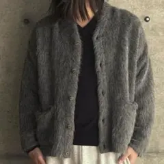 LARUMファーカシミヤ100% カーディガン ミディアムグレー - メルカリ