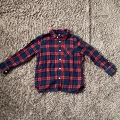 120cm 無印良品 チェック 長袖シャツ キッズ
