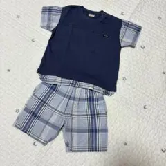 petit main プティマイン チェック セットアップ 上下セット 90