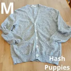 M グレー　綿　カーディガン　VネックHush Puppies